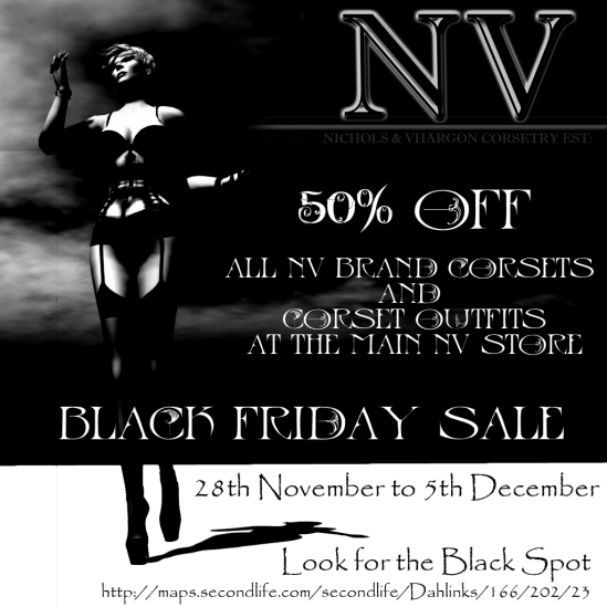 NV Corsetry Black Friday Sale 2014